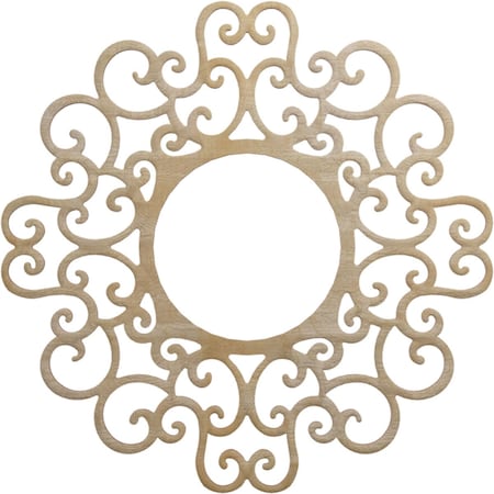 Ekena Millwork Reims Wood Fretwork Pierced Ceiling Medallion, Birch, 26"OD x 9 7/8"ID x 3/8"T CMWP26X26X0375REBI